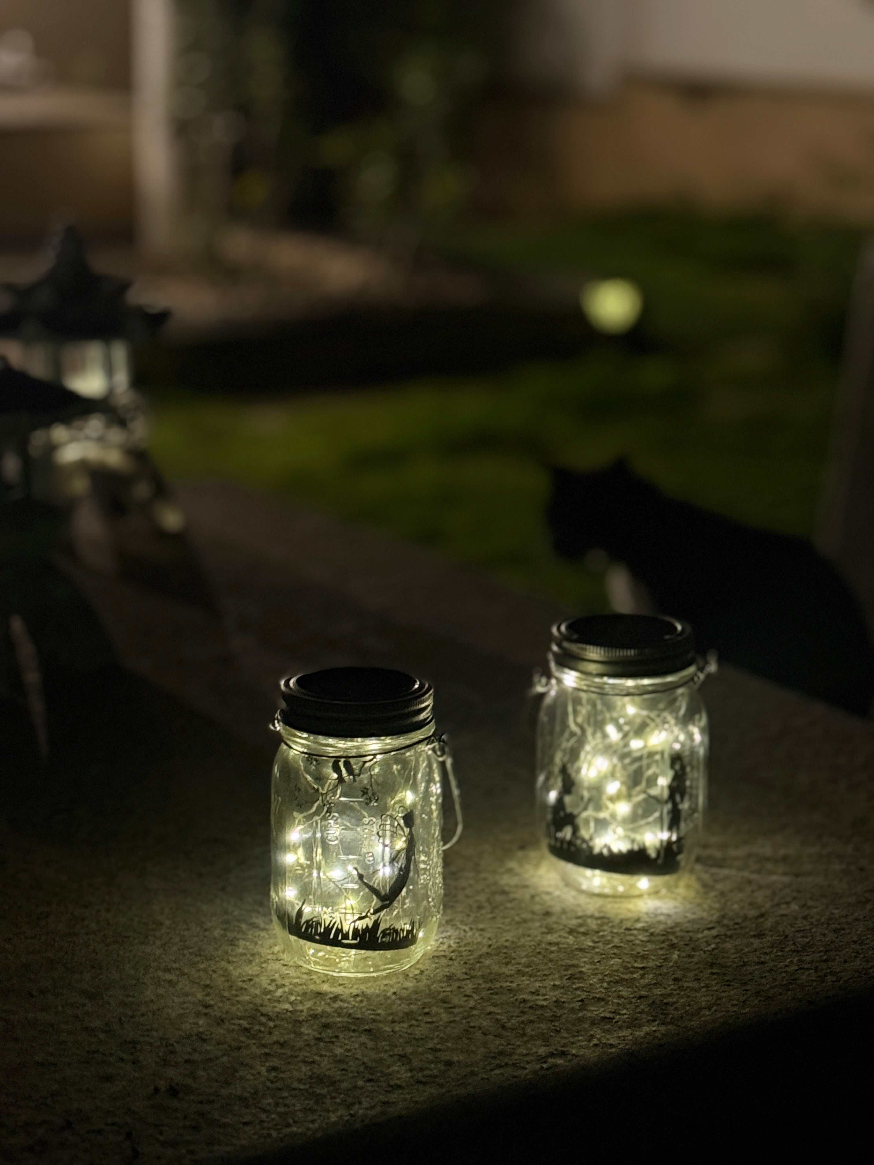 Glass Small fairy Elf Manson Jar